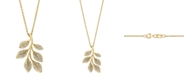 EFFY Collection EFFY&reg; Diamond Leaf 18" Pendant Necklace (5/8 ct. t.w.) in 14k Gold